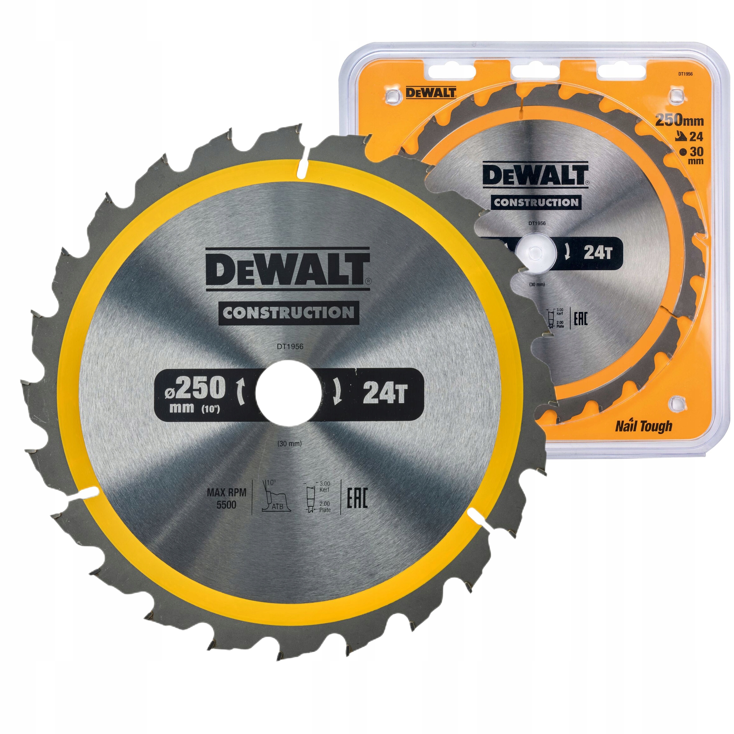DEWALT TARCZA PIŁA DO DREWNA 250MM 30MM 24Z DT1956