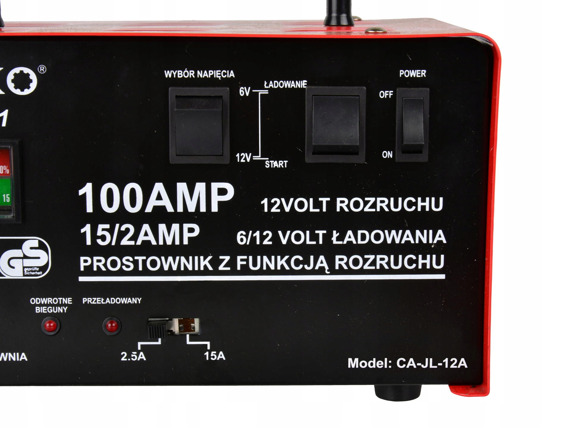 GEKO PROSTOWNIK AKUMULATOROWY Z ROZRUCHEM 100A 6V/12V ŁADOWARKA G80021