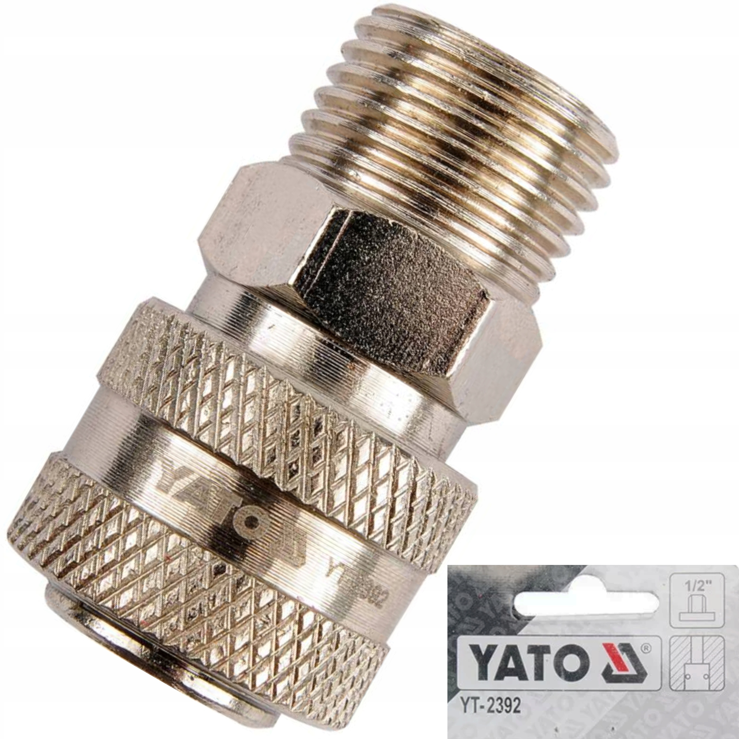YATO SZYBKOZŁĄCZKA PNEUMATYCZNA GNIAZDO D GWINT ZEWNĘTRZNY 1/2'' YT-2392