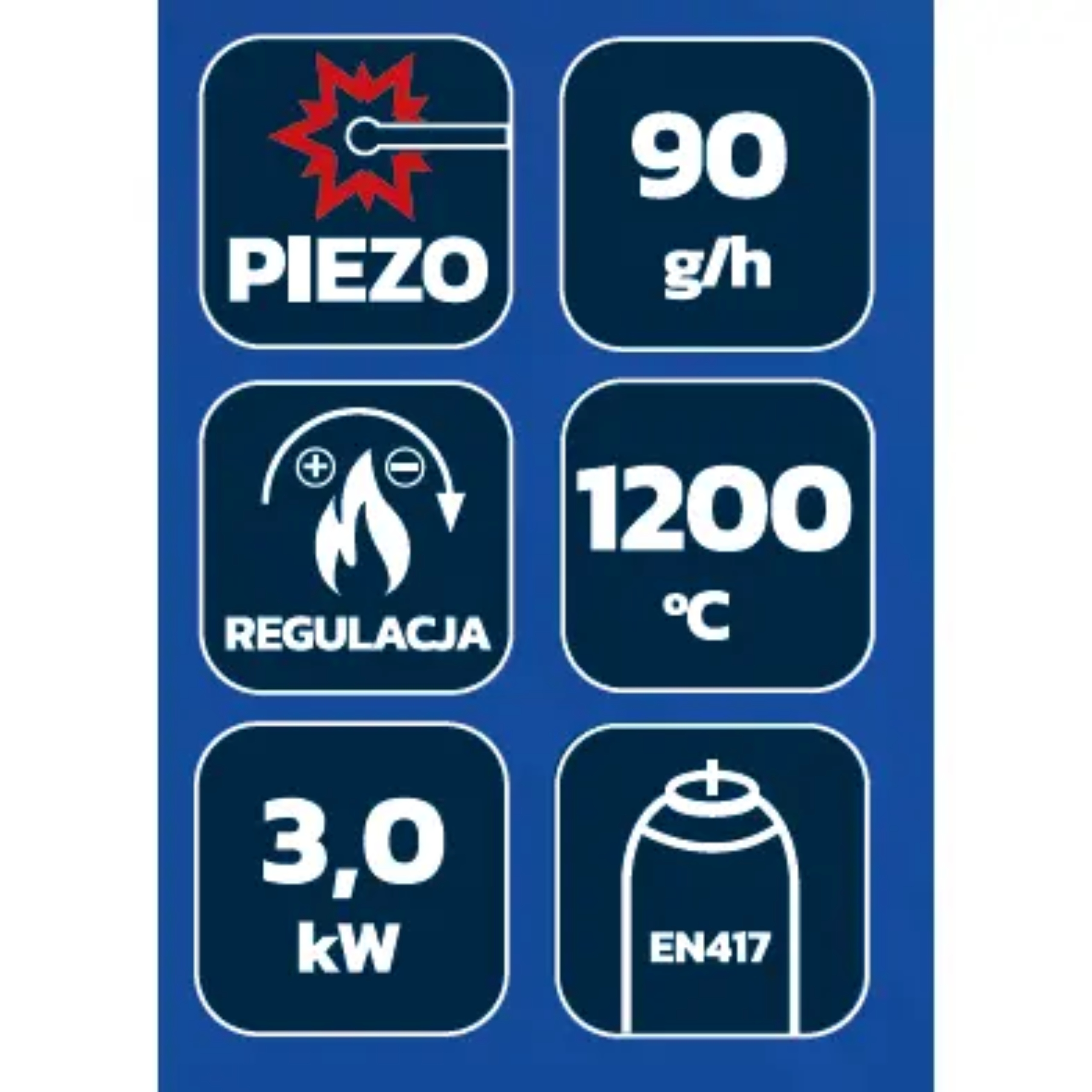 DEDRA PALNIK GAZOWY Z ZAPŁONEM PIEZO ELASTYCZNA DYSZA 3KW 31A034