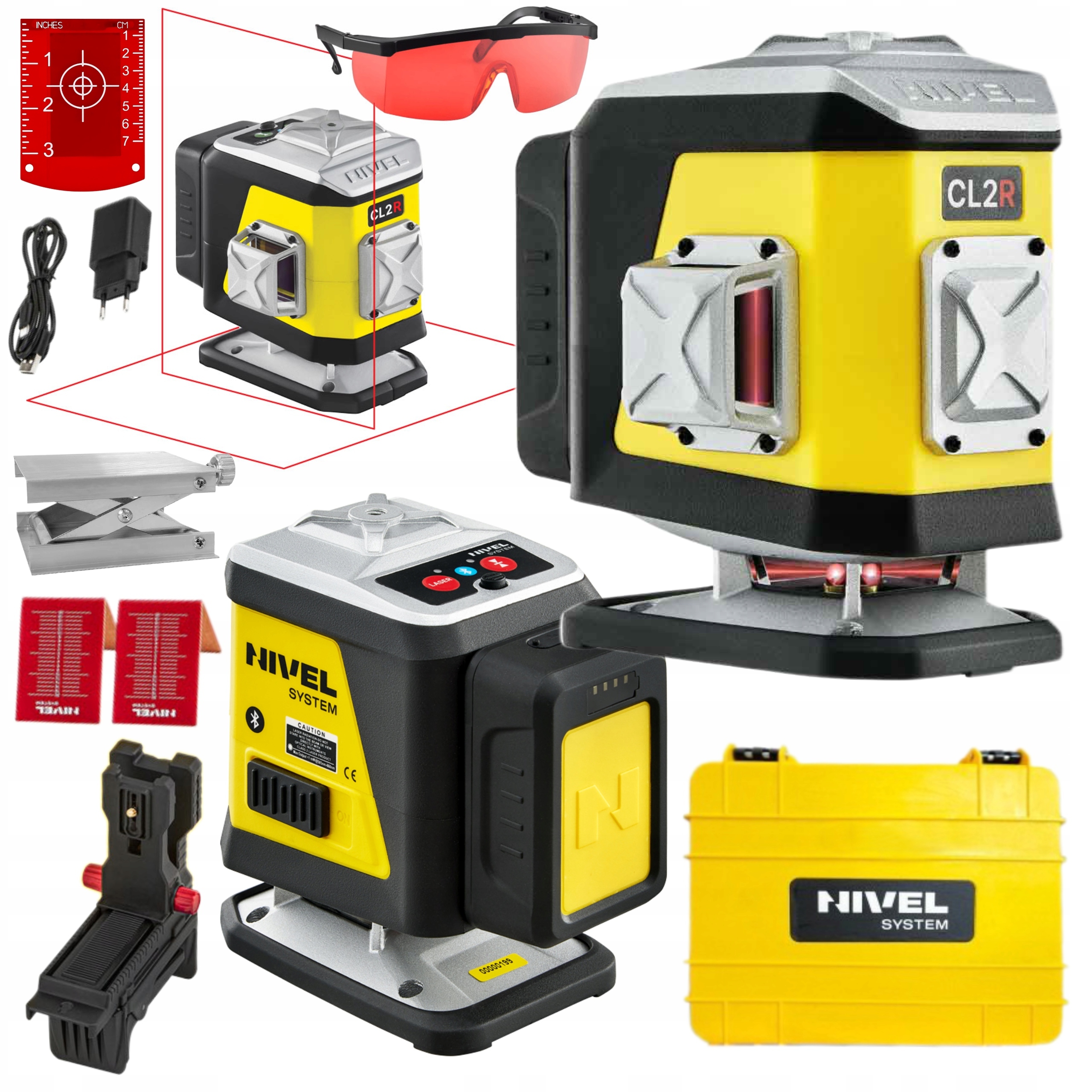 NIVEL SYSTEM LASER KRZYŻOWY CZERWONY CL2R WALIZKA +AKCESORIA STATYW SJJM1EX