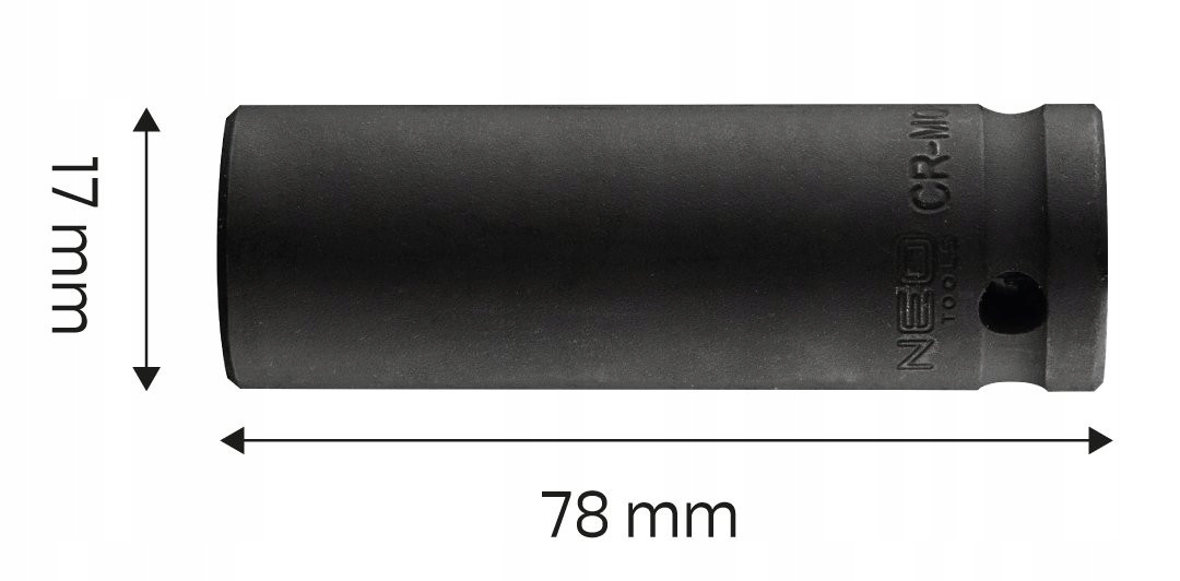 NEO NASADKA UDAROWA GRUBA 1/2 DŁUGA DO KÓŁ KLUCZ 17MM CR-MO 12-317