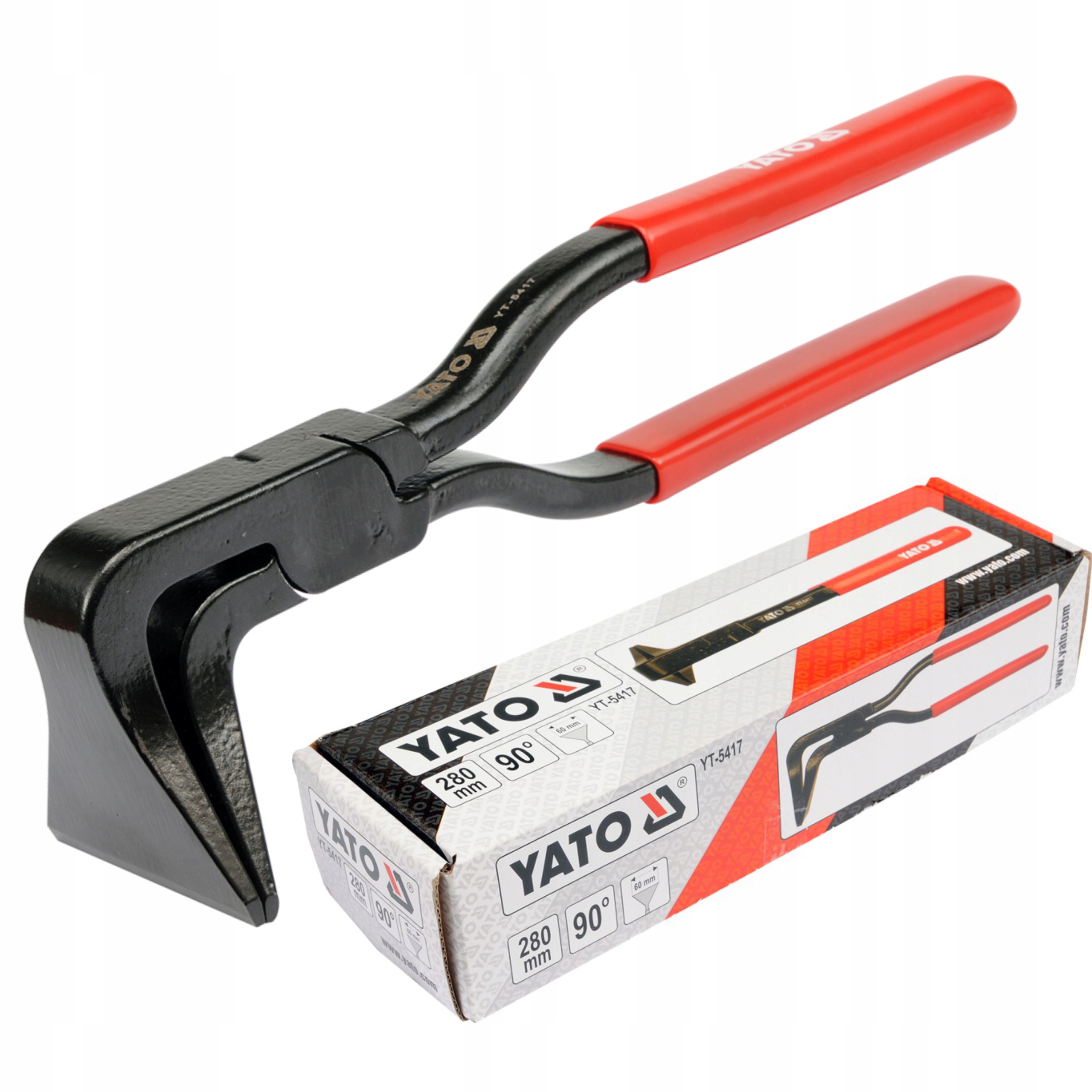 YATO KLESZCZE DO GIĘCIA BLACH CĘGI SZCZYPCE DEKARSKIE ODGIĘTE 90° 280mm