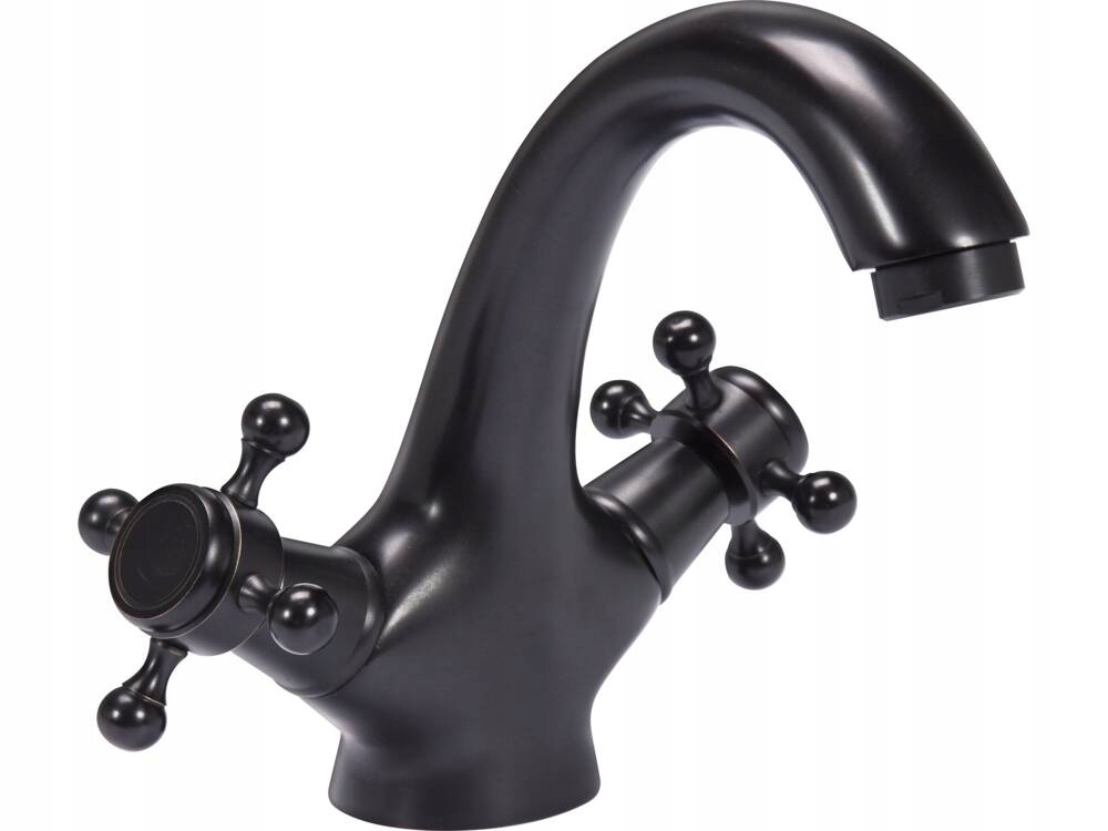 BATERIA UMYWALKOWA STOJĄCA CZARNA RETRO BLACK 1 ZESTAW MONTAŻU FALA 75807