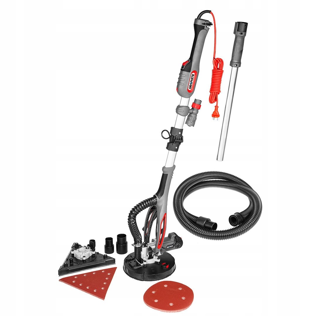 GRAPHITE SZLIFIERKA DO GIPSU GŁĄDZI ŻYRAFA 215MM 710W TELESKOPOWA + PADY