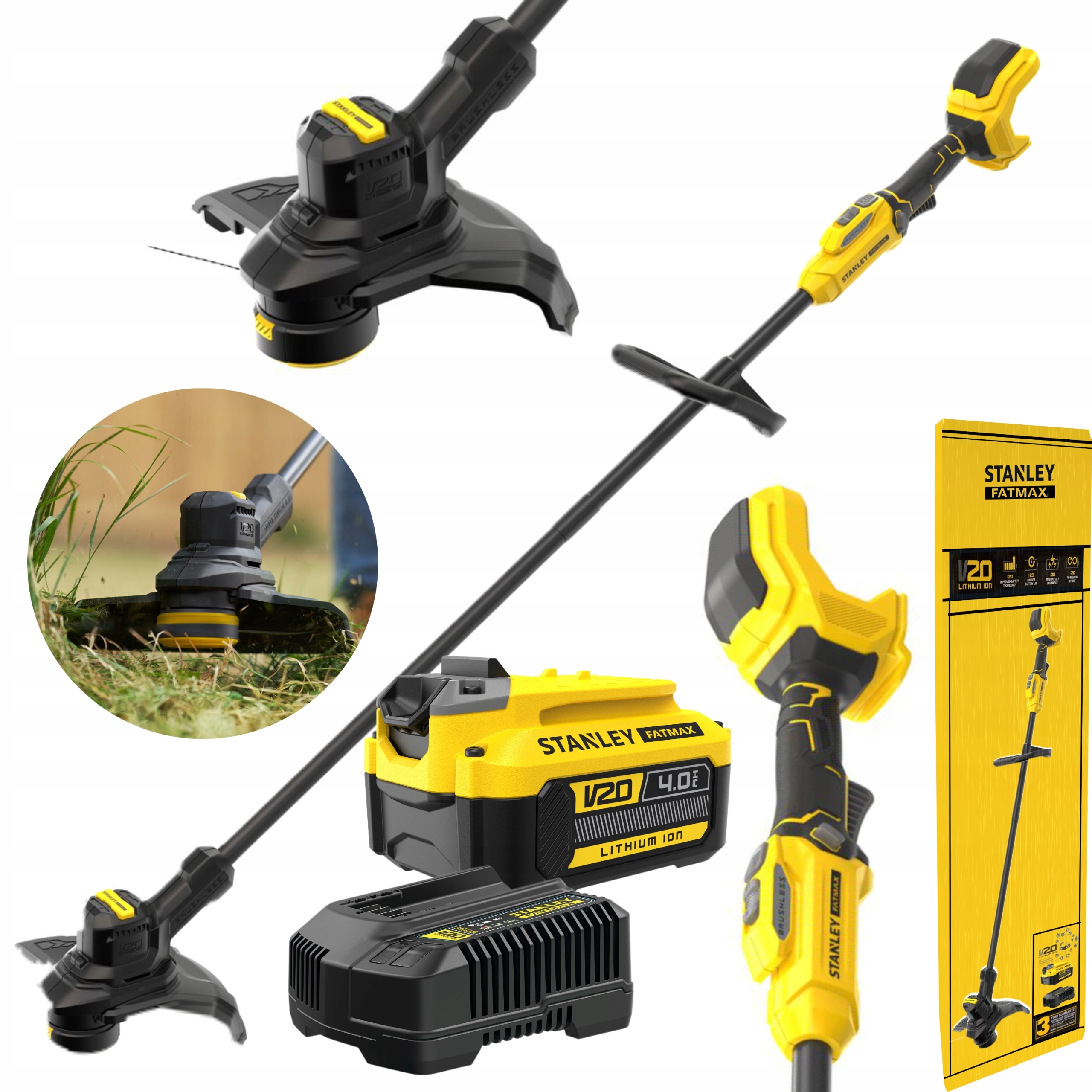 STANLEY V20 KOSA PODKASZARKA BEZSZCZOTKOWA AKUMULATOROWA ŻYŁKA 18V 32CM 4Ah