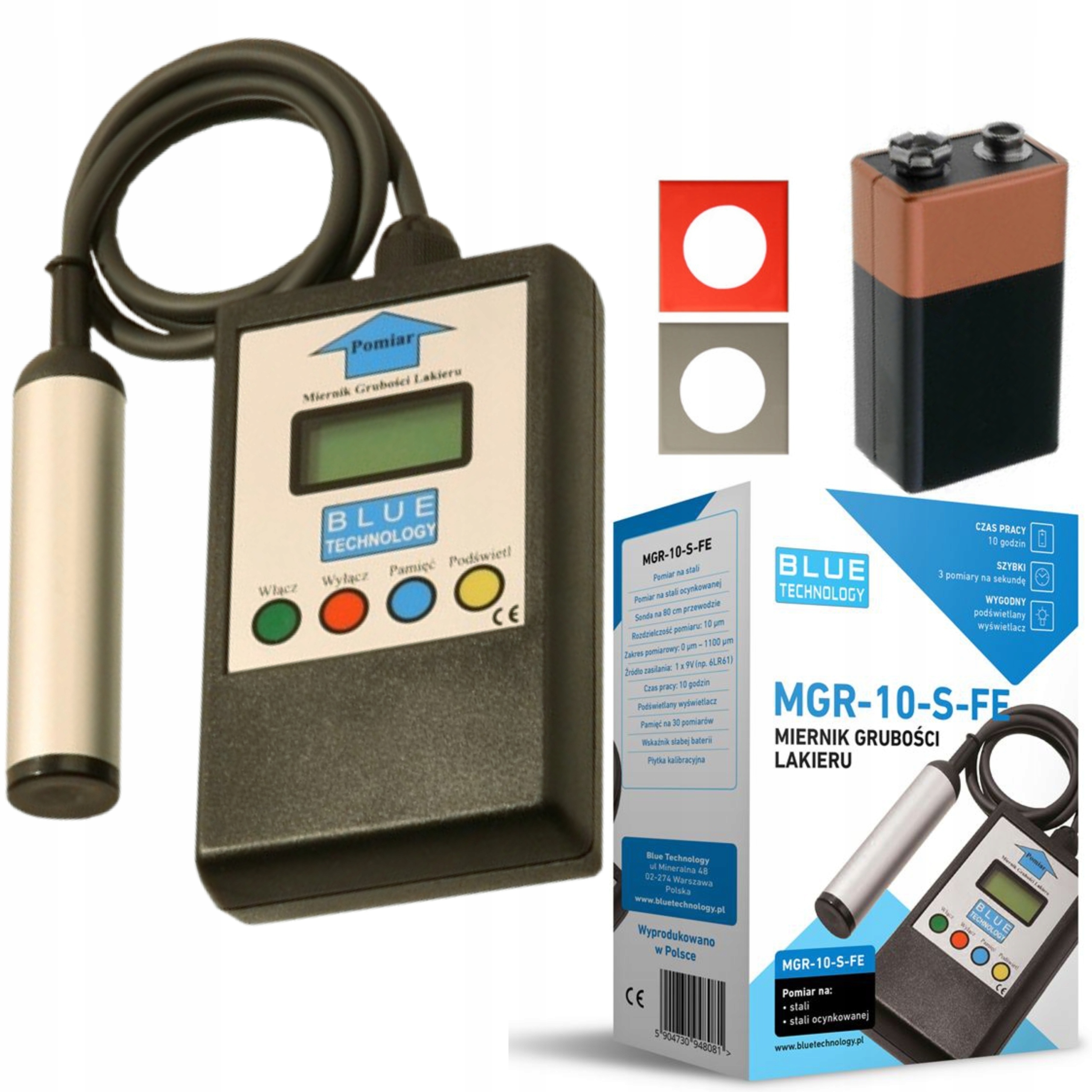 MIERNIK SONDA TESTER GRUBOŚCI LAKIERU MGR-10-S-FE