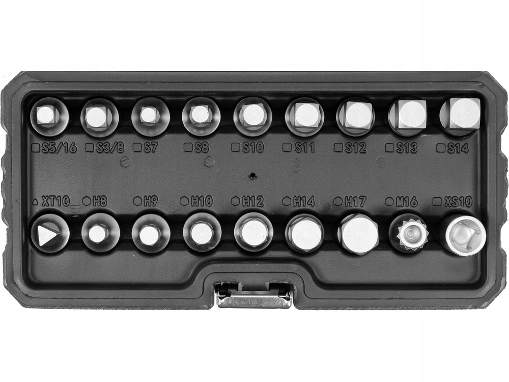 YATO KLUCZE NASADKI DO KORKÓW OLEJU 18 SZTUK 3/8" ZESTAW WALIZKA YT-05991