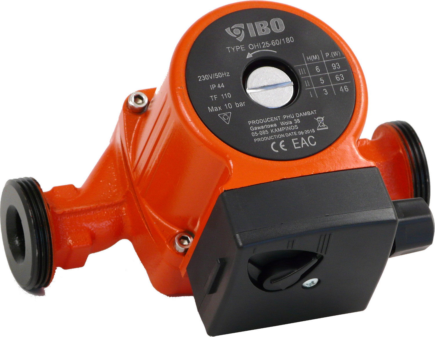 IBO OHI 25-40/180 POMPA OBIEGOWA CYRKULACYJNA WYDAJNA MOCNA 3 BIEGOWA +ŚRU