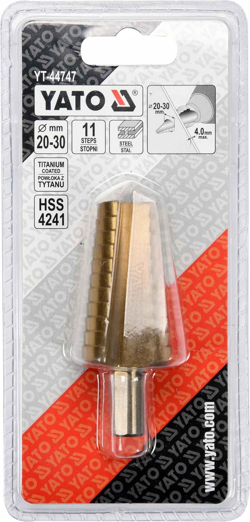 YT-44747 YATO WIERTŁO STOPNIOWE HSS STOŻKOWE TYTAN 20-30 mm