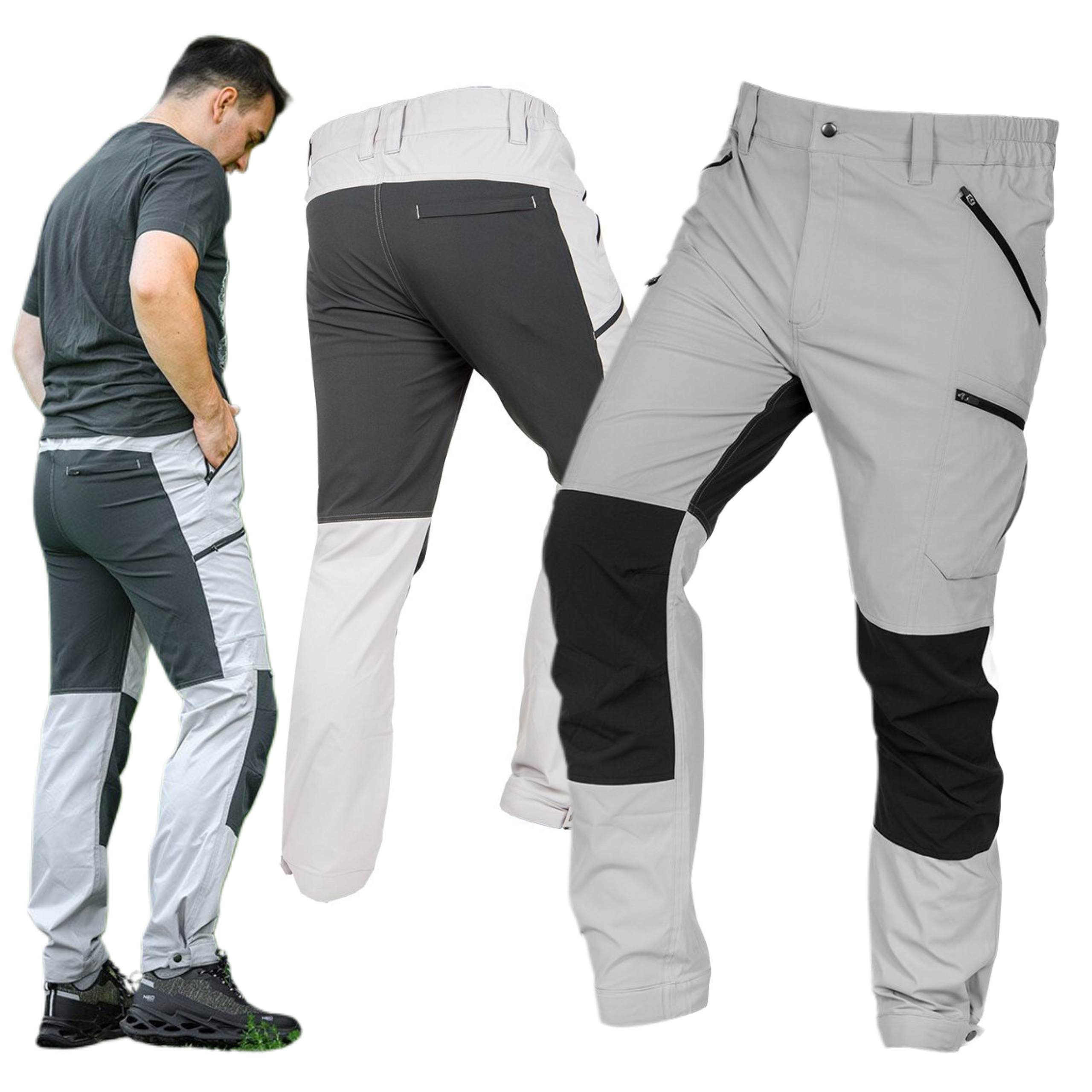 NEO SPODNIE ROBOCZE OUTDOOR 4 WAY STRETCH GOŁĘBIE JASNO SZARE 81-294 r. XL