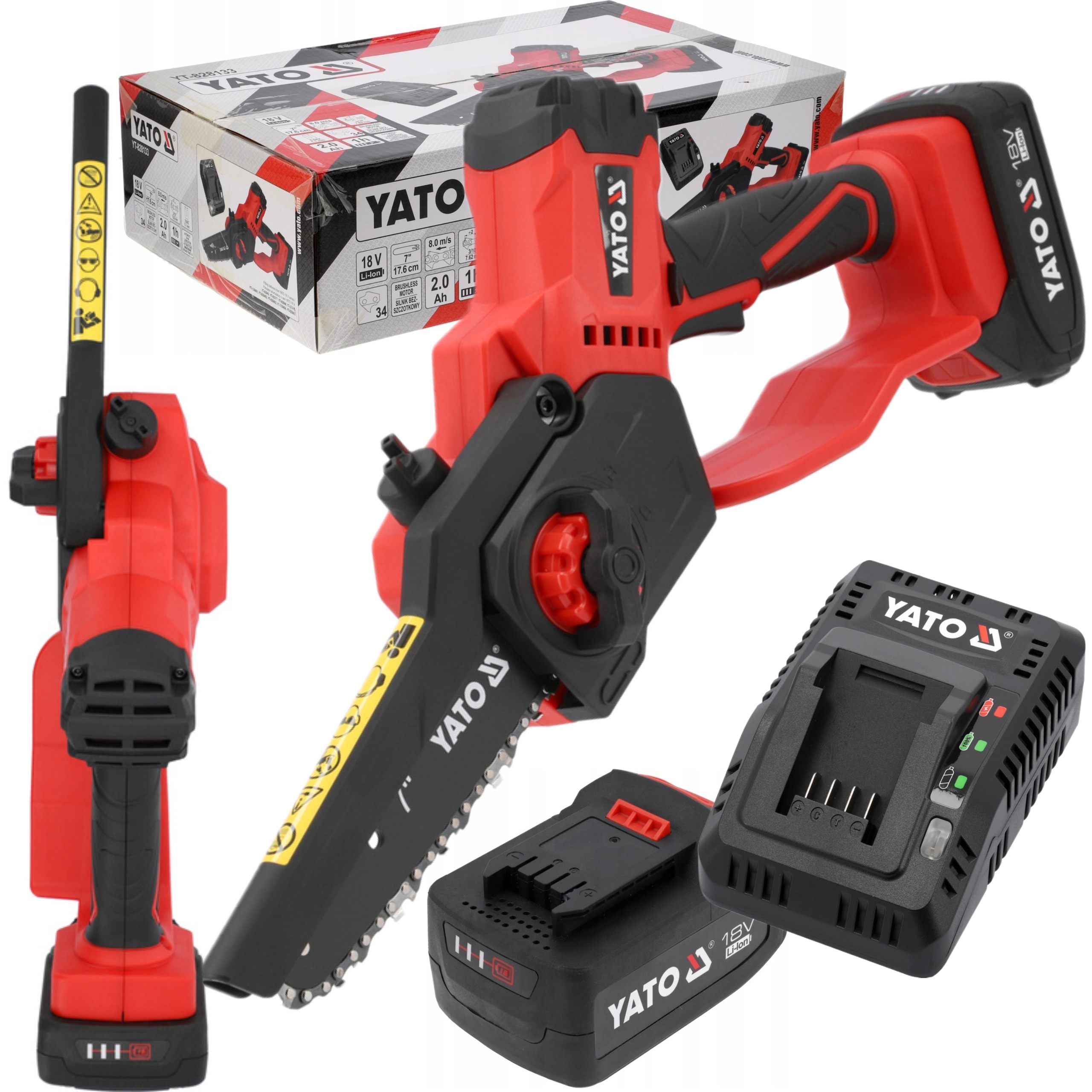 YATO PILARKA PIŁA ŁAŃCUCHOWA 7" 18V +2Ah AKUMULATOR BEZSZCZOTKOWA YT-828133