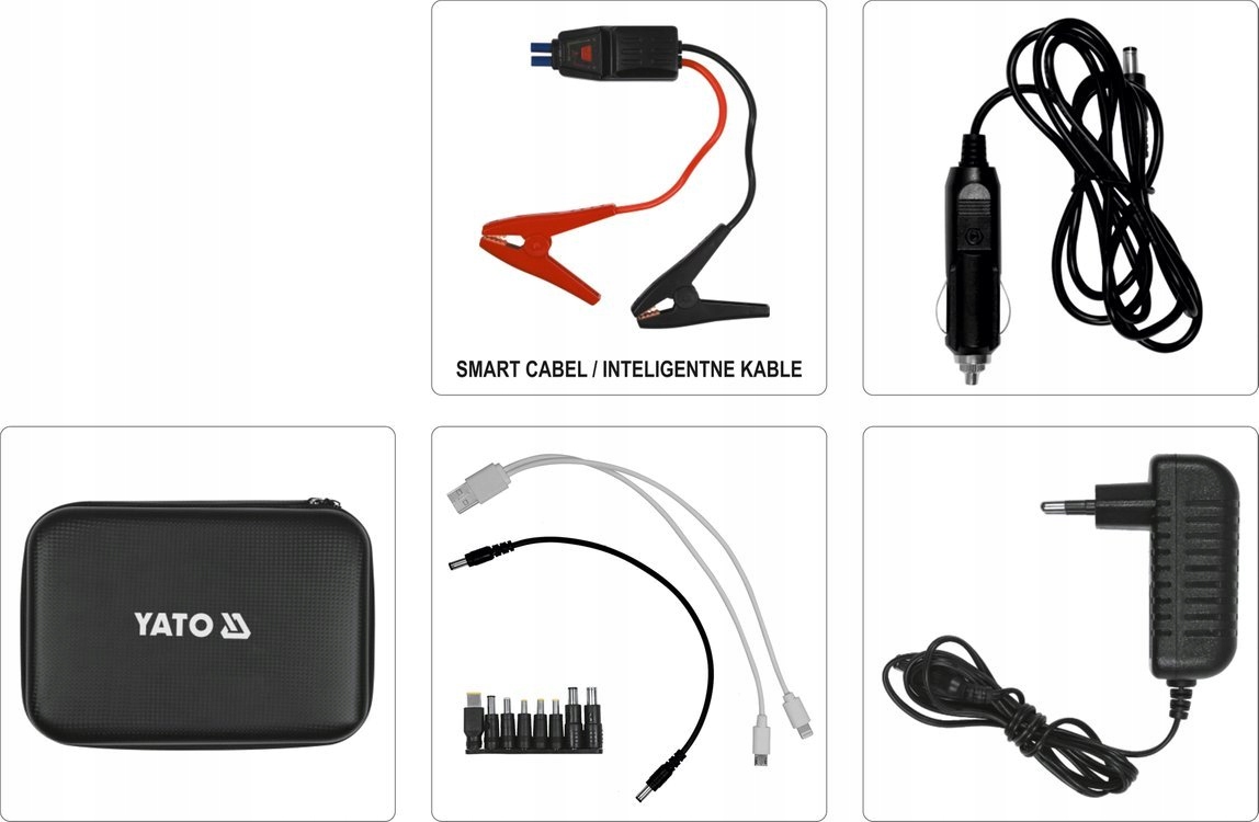 YATO URZĄDZENIE ROZRUCHOWE POWERBANK 12000mA WYŚWIETLACZ LCD 12V YT-83082