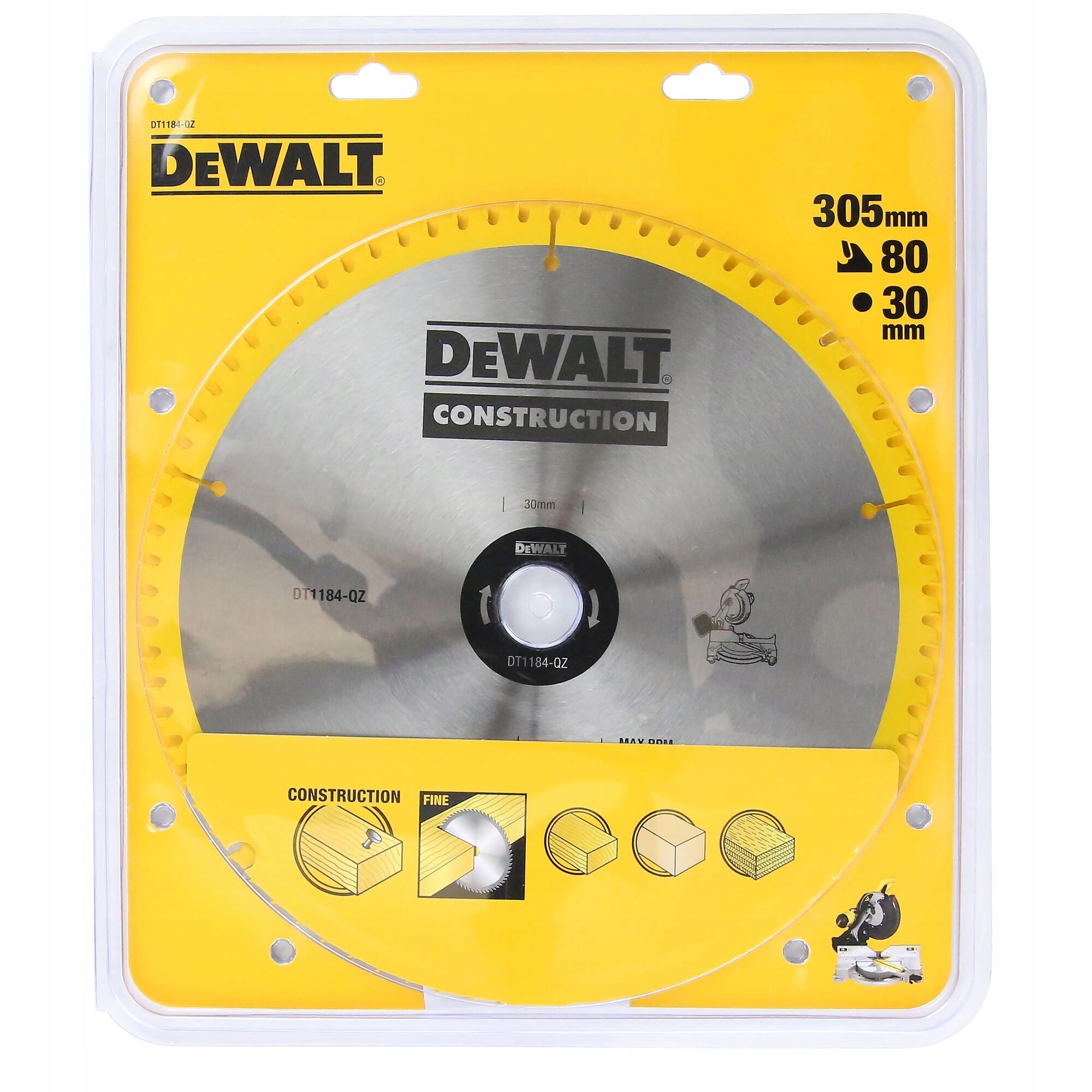 DEWALT DT1184 TARCZA PILARSKA DO DREWNA 305MM 80T