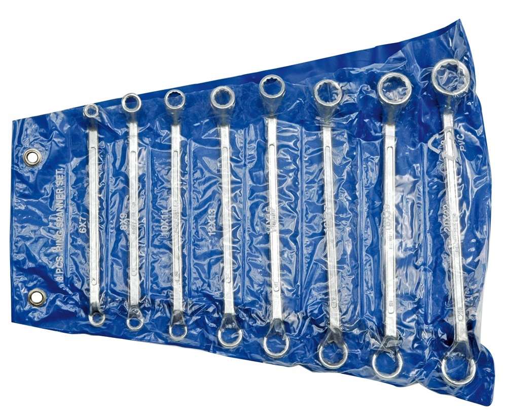 KLUCZE OCZKOWE-ODGIĘTE 6-22 MM, KPL. 8 SZT ETUI