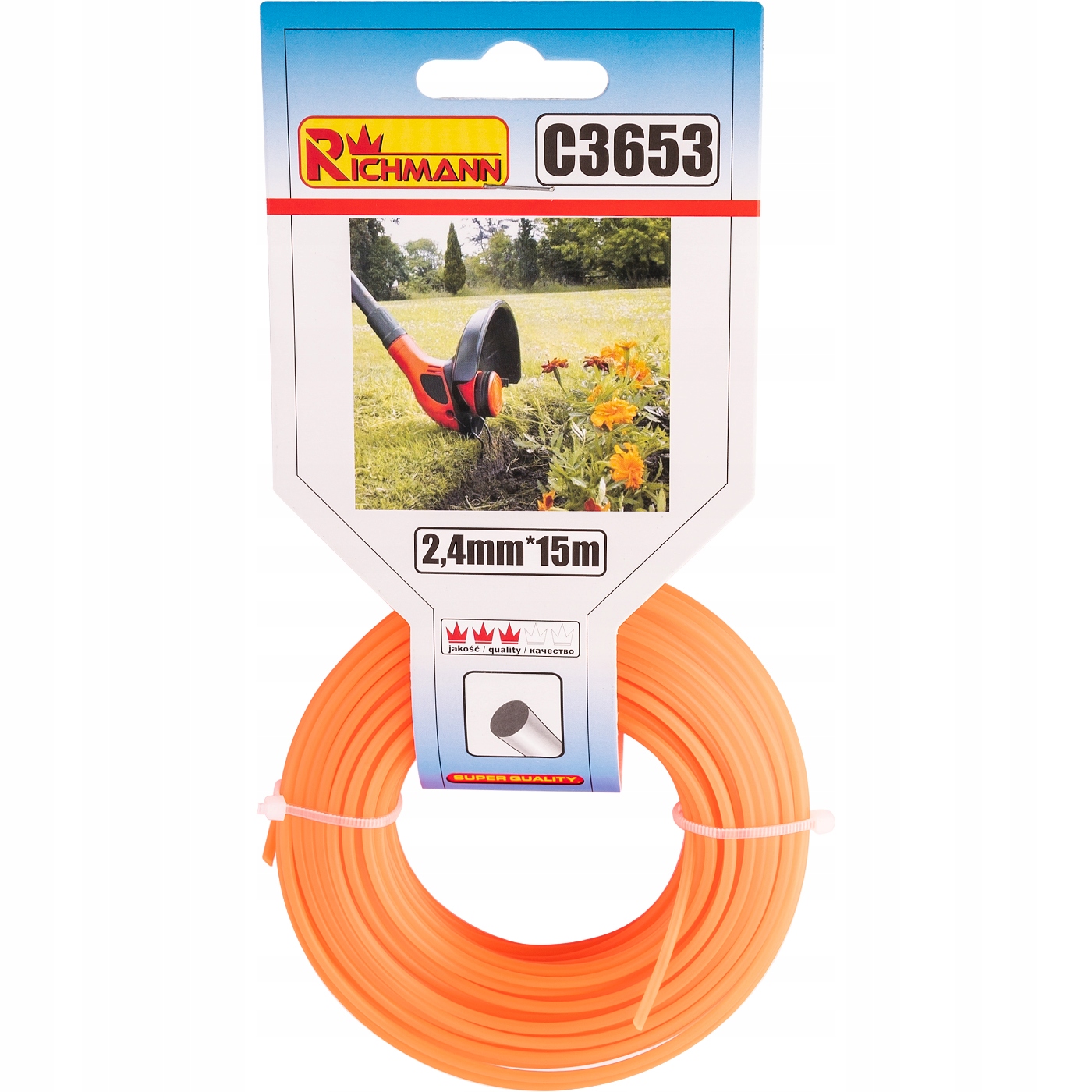 ŻYŁKA DO KOSIARKI 2,4MM/15M OKRĄGŁA RICHMANN