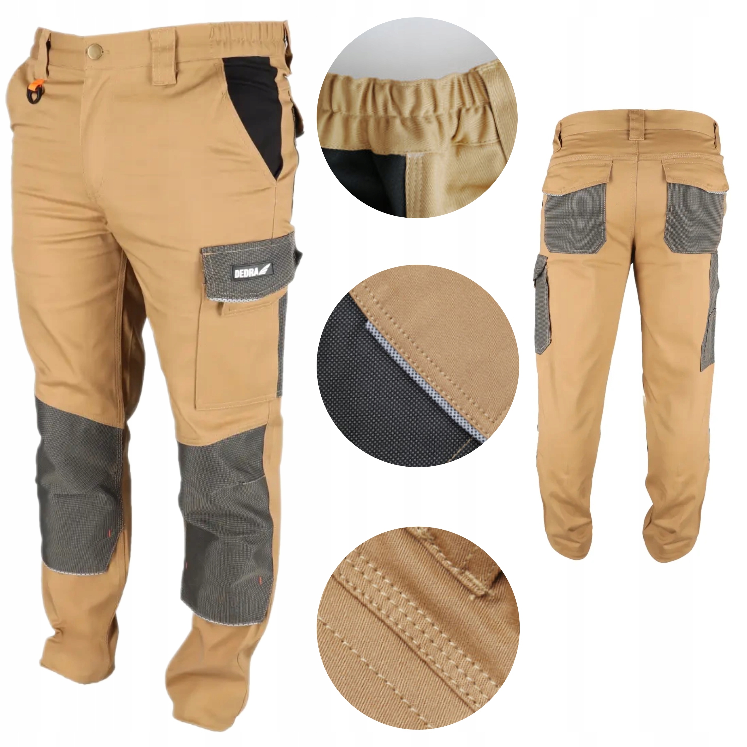 DEDRA SPODNIE OCHRONNE LD/54 DŁUGIE BEŻOWE SLIM LINE 270G/M2 BH42SP-LD