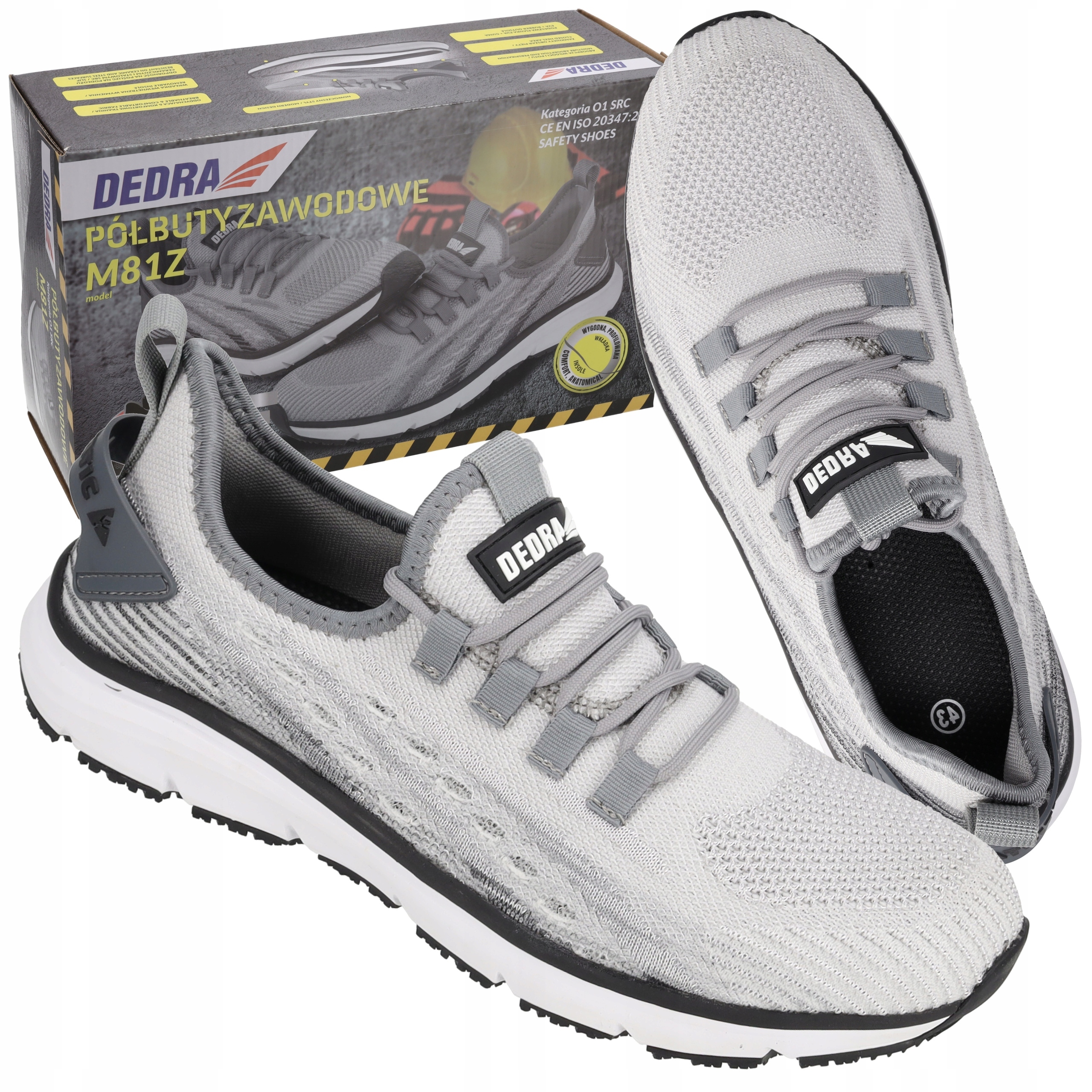 DEDRA PÓŁBUTY ROBOCZE BUTY ZAWODOWE 3D FLYKNIT LEKKIE SRC BH9M81Z ROZM 43