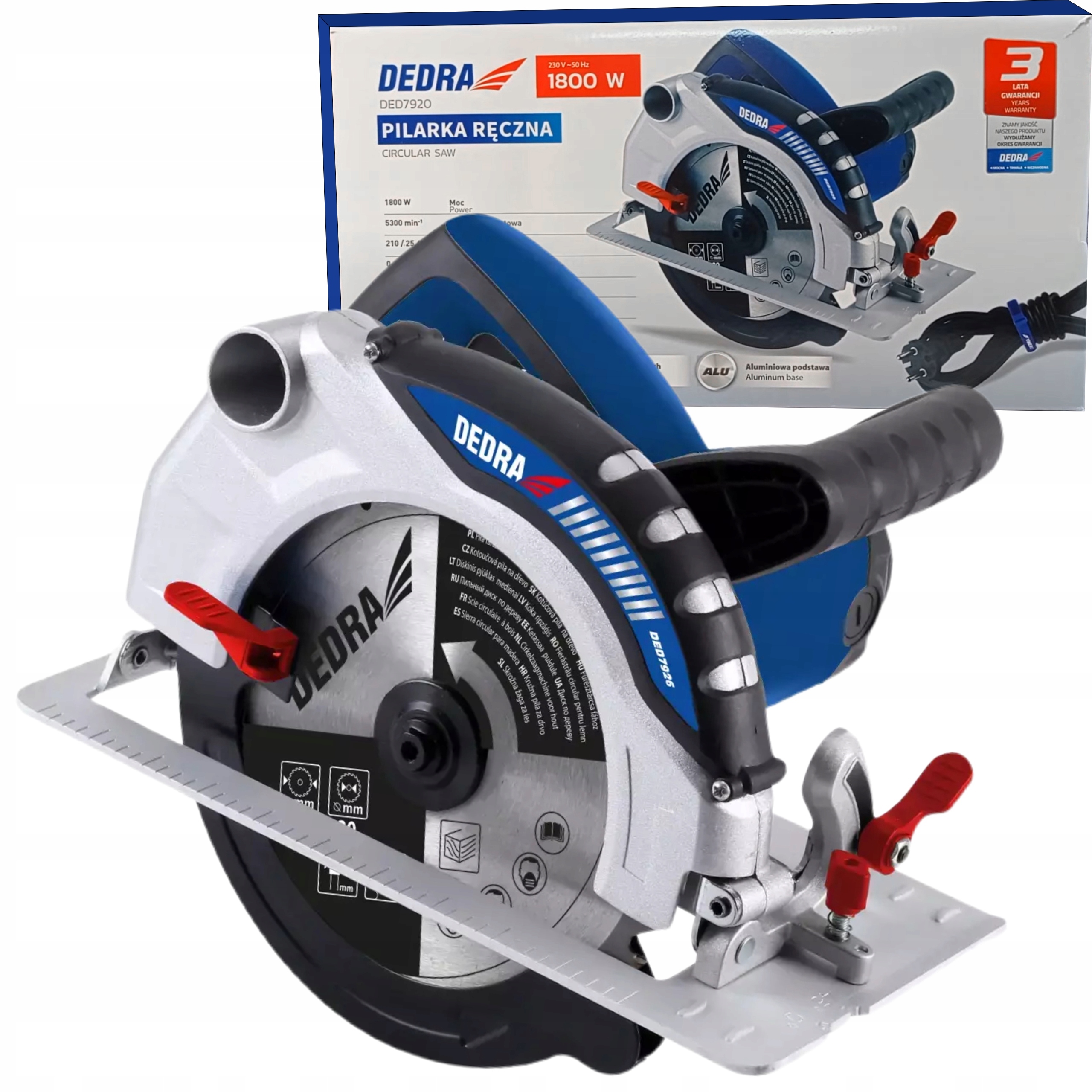 DEDRA PILARKA RĘCZNA TARCZOWA PIŁA 1800W 210mm CIĘCIE 70mm KRAJZEGA 25,4mm