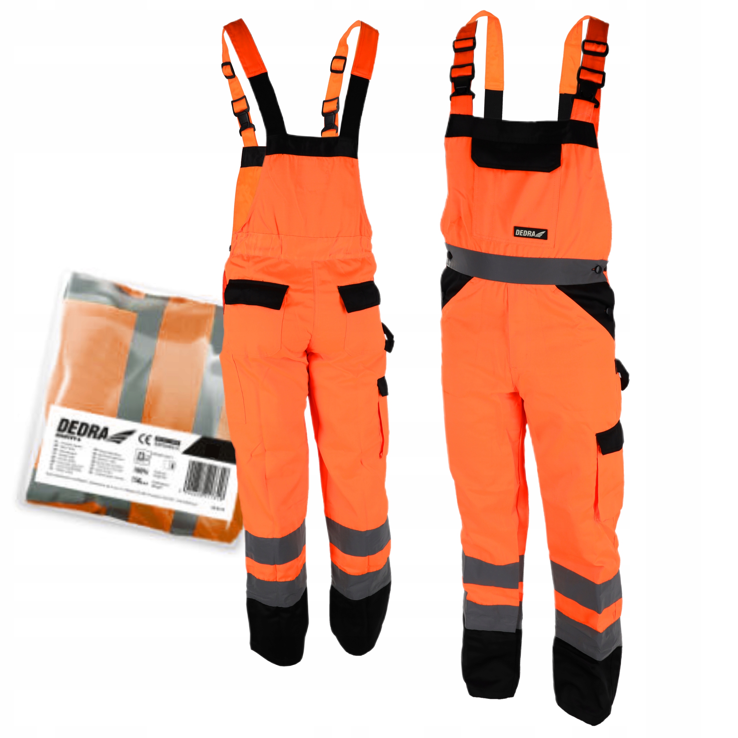 DEDRA SPODNIE ROBOCZE OGRODNICZKI ODBLASKOWE POMARAŃCZOWE BH81SO2 R. XXL/58