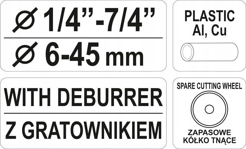 OBCINAK DO RUR z GRADOWNIKIEM 6-45mm YATO YT-2233