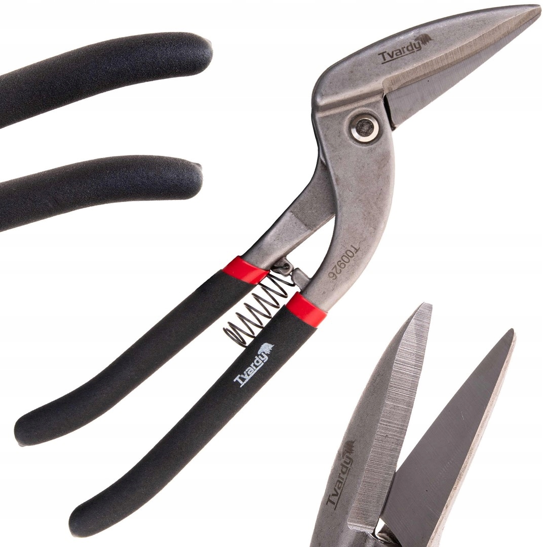 NOŻYCE DO BLACHY TYP PELIKAN LEWE ODGIĘTE ZE STALI CRV 300MM TVARDY T00926