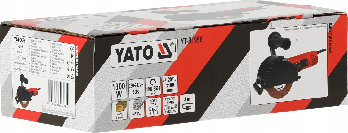 YATO SATYNIARKA SZLIFIERKA WALCOWA 1300W DO STALI DREWNA KRÓTKA YT-81956