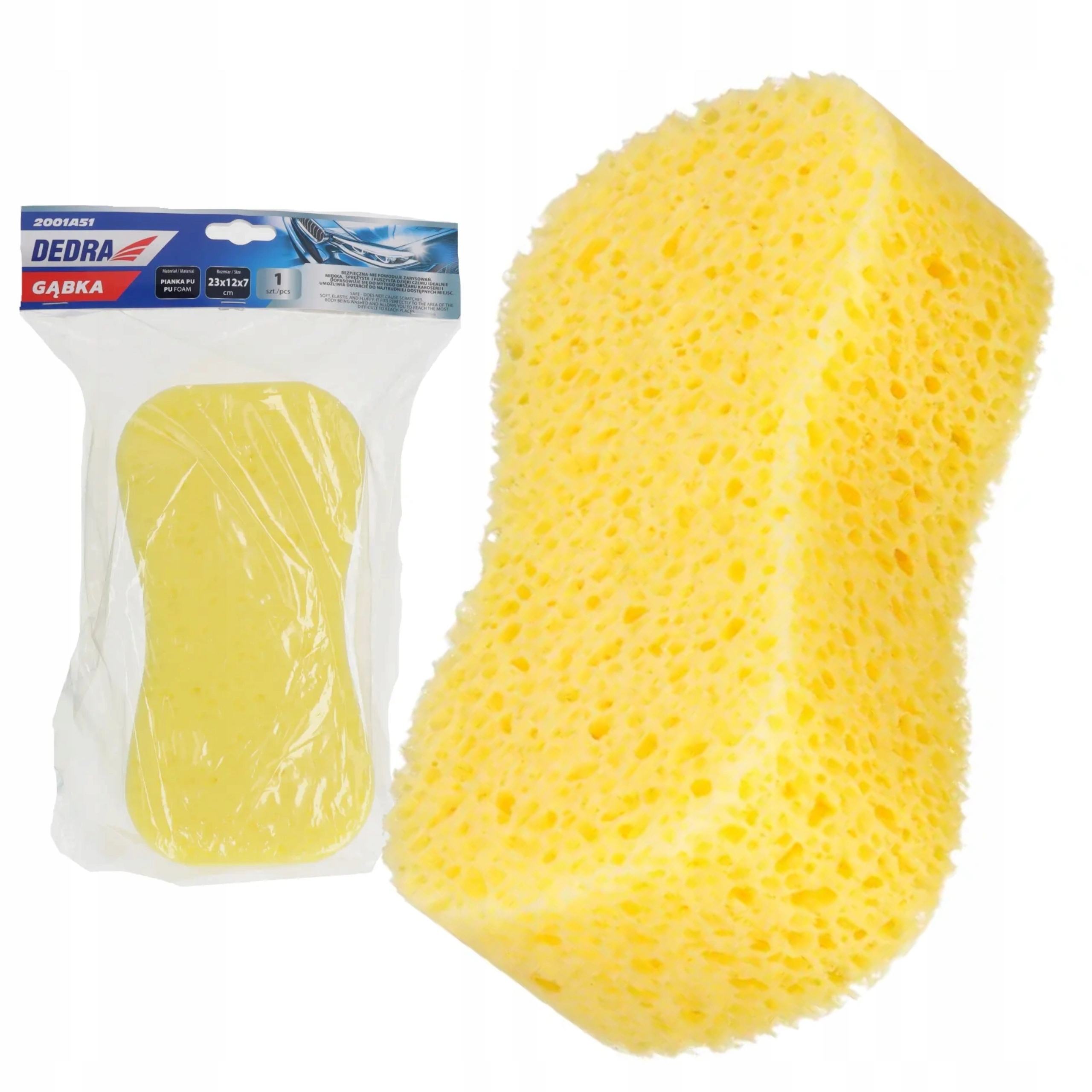 DEDRA GĄBKA DO MYCIA RĘCZNEGO SAMOCHODU BEZPIECZNA MIĘKKA PIANKA 2001A51