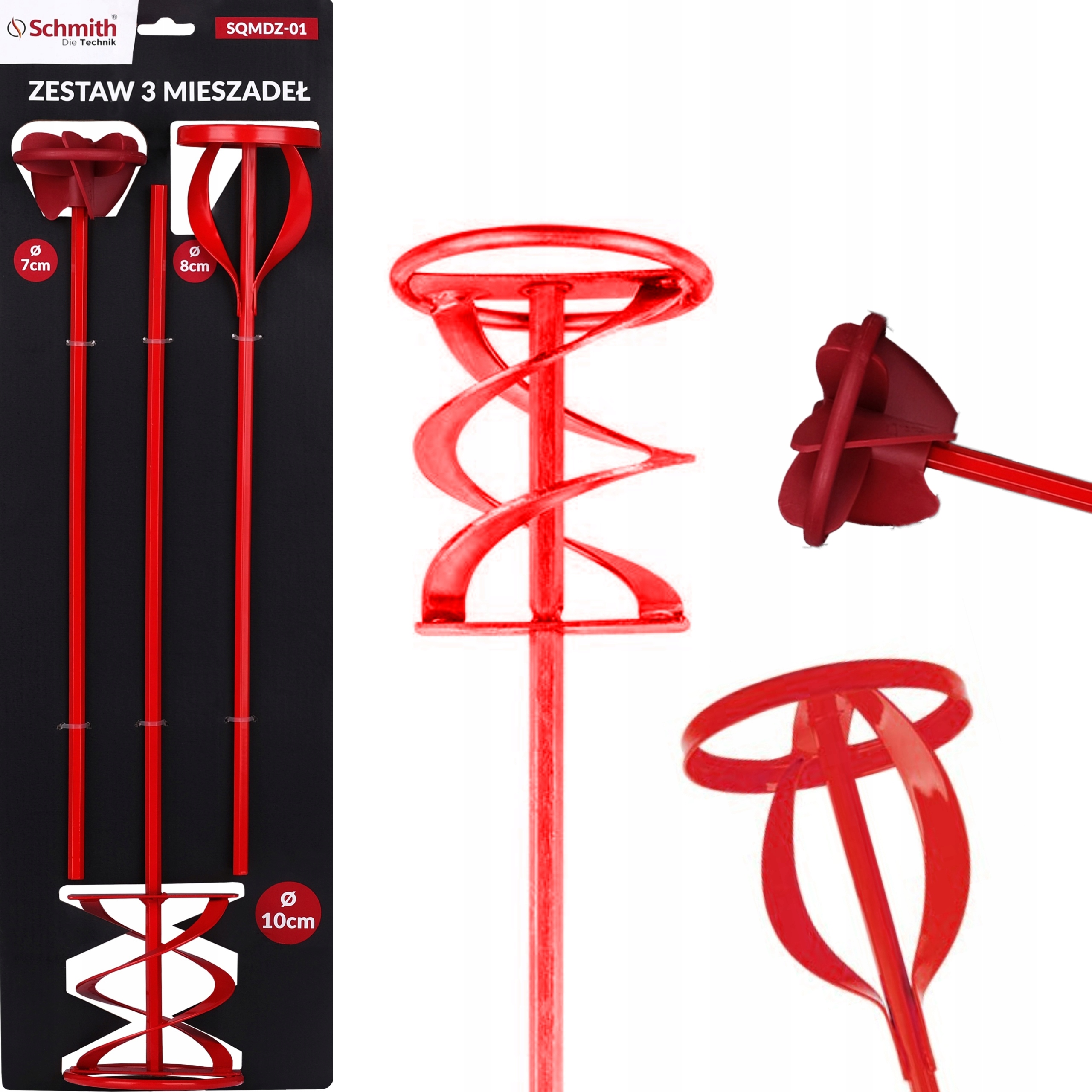 MIESZADŁO MURARSKIE DO ZAPRAW KLEJU FARB GIPSU MIESZADŁA ZESTAW 3sz SCHMITH