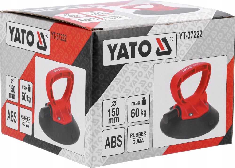 YATO UCHWYT DO SZYB O150mm 60kg PRZYSSAWKA Z POMPKĄ PRÓŻNIOWĄ ABS YT-37222