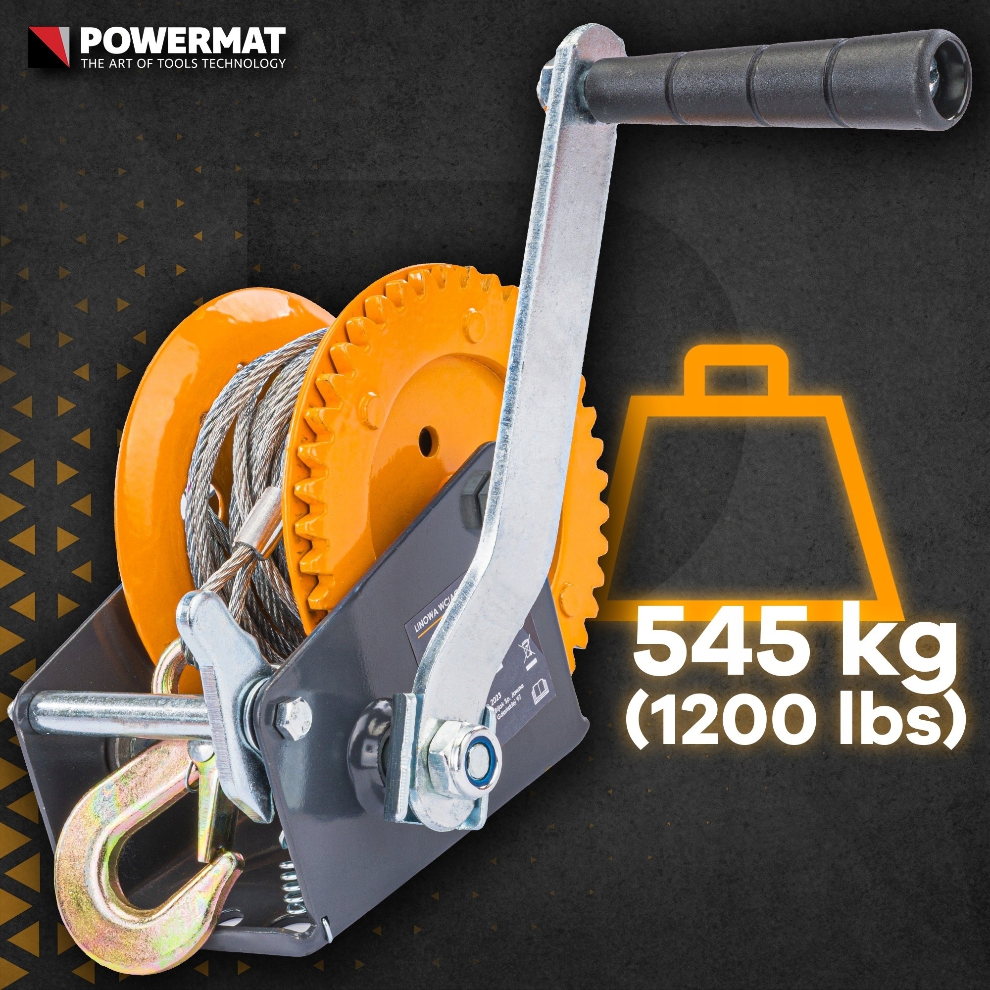 LINOWA WCIĄGARKA WYCIĄGARKA KORBOWA RĘCZNA 545KG 10M NA KORBĘ ŁÓDKA LAWETA