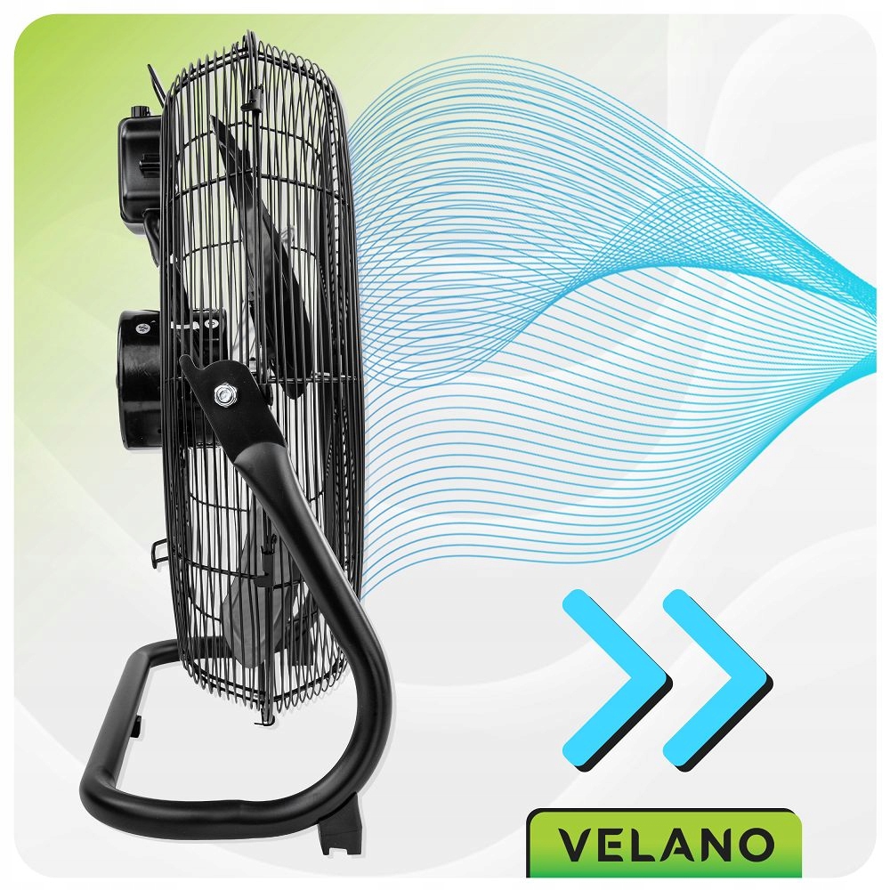 WENTYLATOR PODŁOGOWY PRZEMYSŁOWY WIATRAK BIUROWY MOCNY 50CM PRZENOŚNY 125W