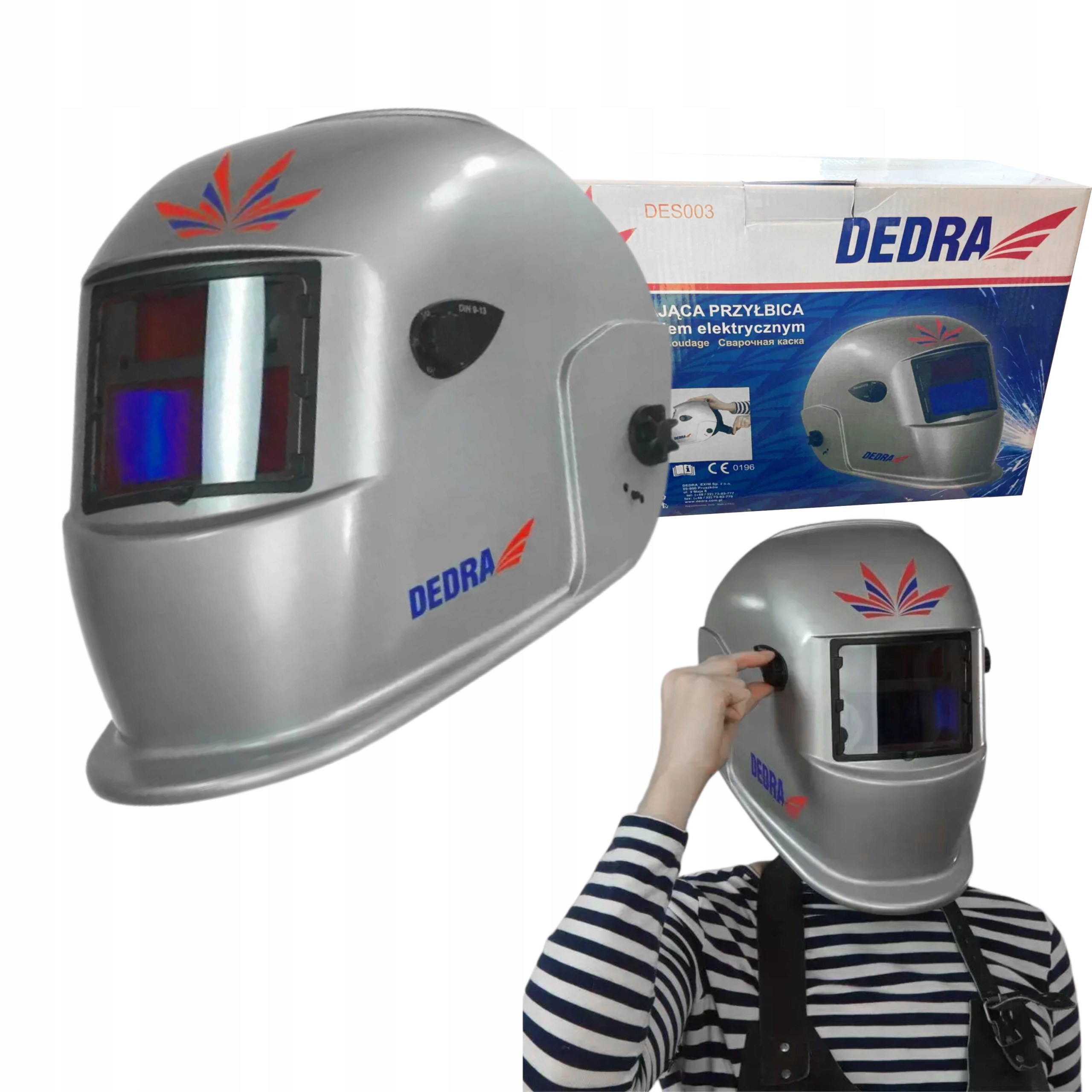 DEDRA PRZYŁBICA SPAWALNICZA SAMOŚCIEMNIAJĄCA 2-FUNKCYJNA 2 SENSORY DES003