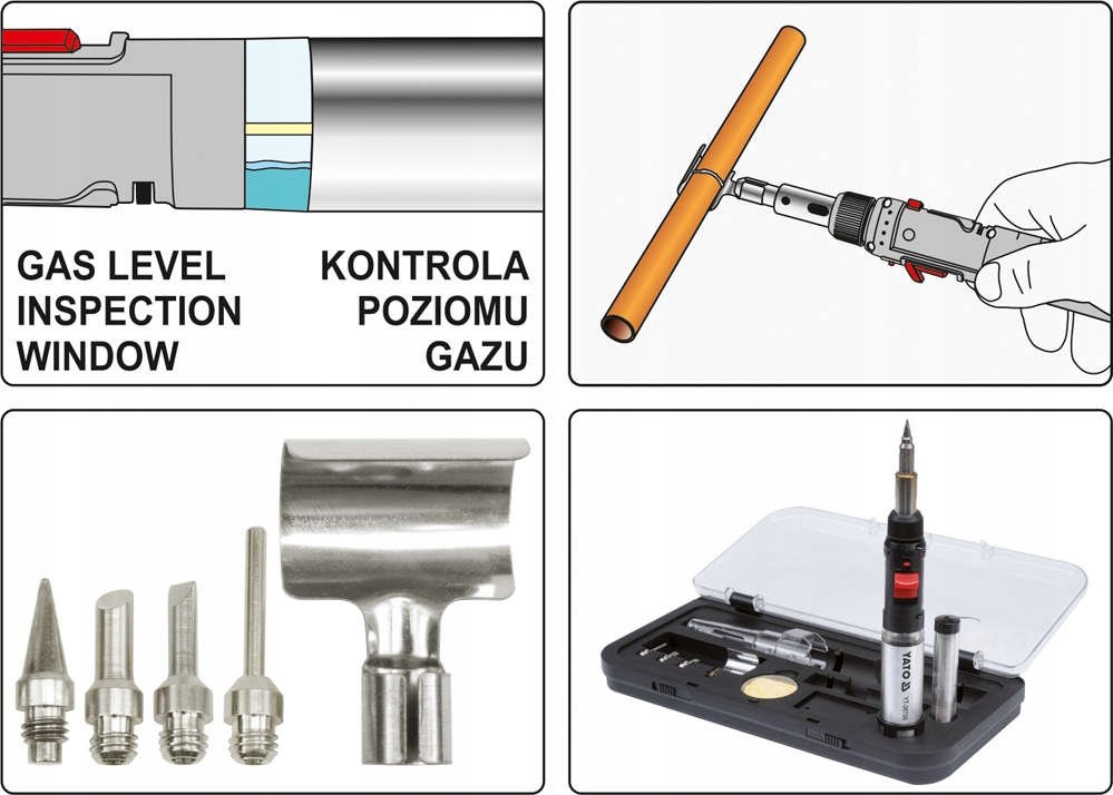 YATO LUTOWNICA GAZOWA OPALARKA PALNIK YT-36706 YATO 3w1 YT-36706 +AKCESORIA