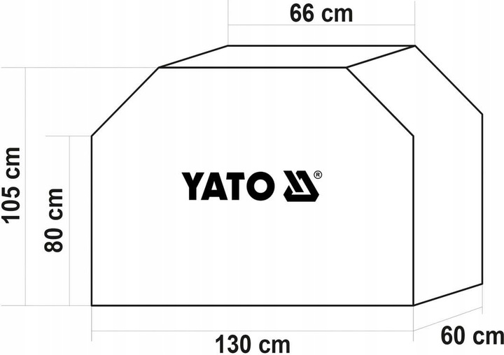 YATO POKROWIEC NA GRILLA 130 X 60 X 105CM TRAPEZ CZARNY OXFORD YG-20050