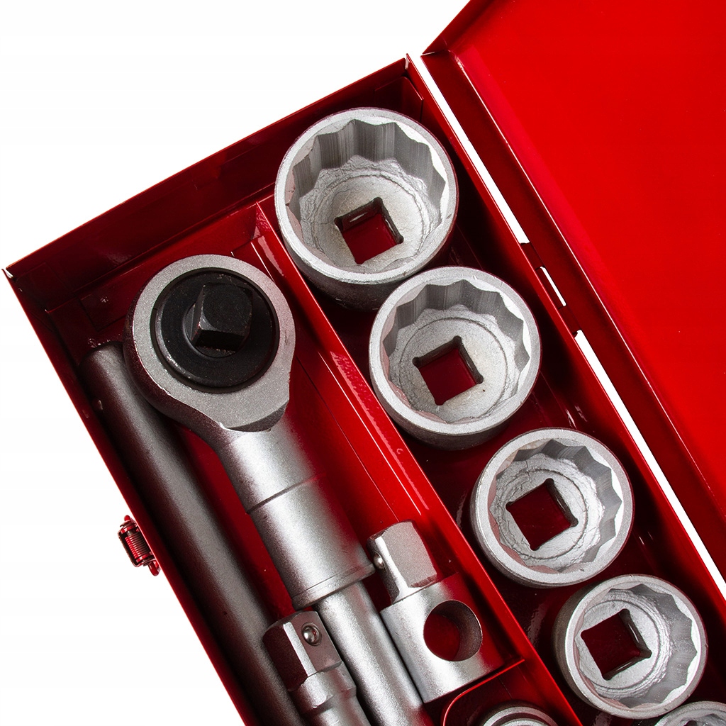ZESTAW KLUCZY NASADOWYCH Z GRZECHOTKĄ 19-50mm 3/4" 21 ELEMENTÓW Z WALIZKĄ