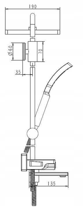 FALA 75889 DESZCZOWNICA CZARNA BATERIA PRYSZNICOWA TERMOSTAT NOIR 2