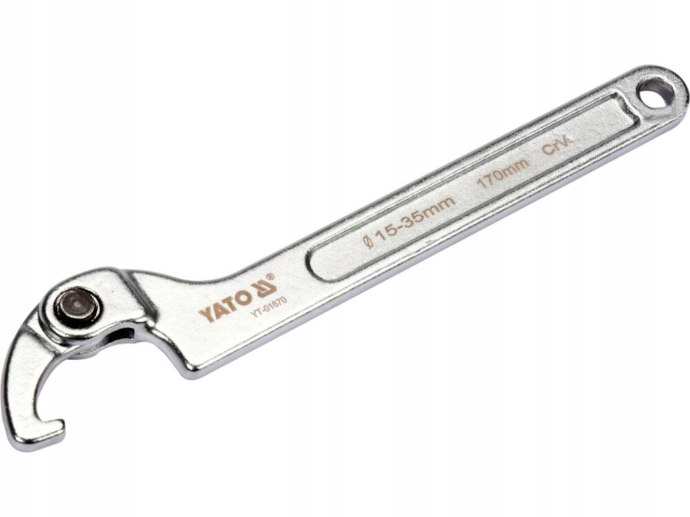 YATO KLUCZ HAKOWY Z NOSKIEM, PRZEGUBOWY ZE STALI CRV 170MM 15-35MM YT-01670