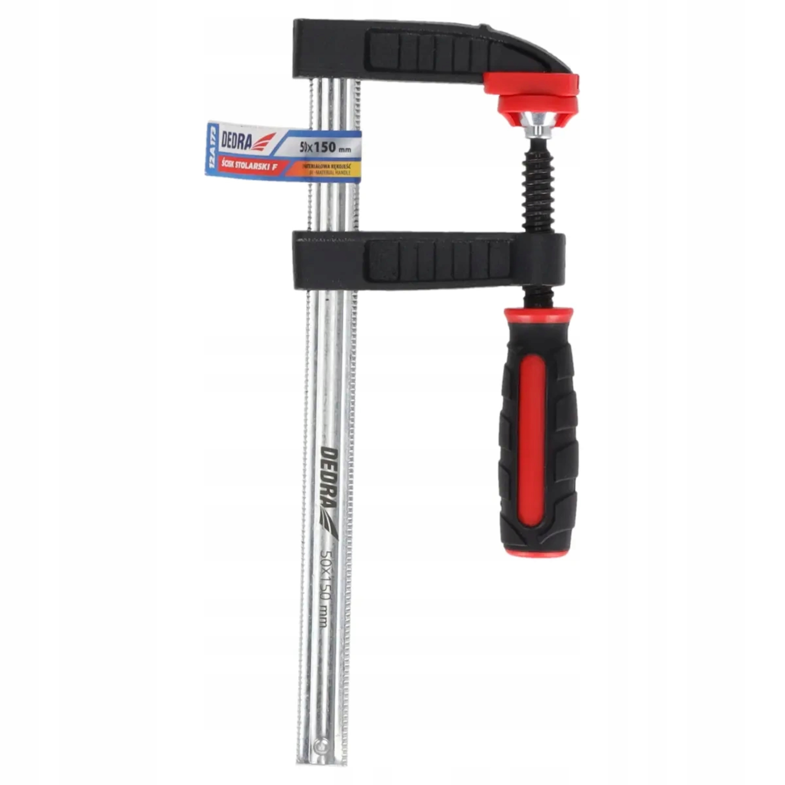 ŚCISK STOLARSKI TYPU F 150x50MM, 2 MATERIAŁOWA RĘKOJEŚĆ DEDRA 12A173