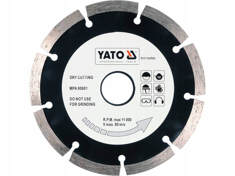 YATO TARCZA DIAMENTOWA SEGMENTOWA DO CIĘCIA BETONU CEGŁY 180mm YT-6004
