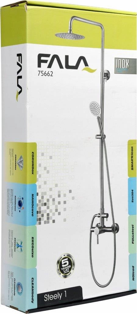 FALA DESZCZOWNICA Z BATERIĄ KOLUMNA PRYSZNICOWA INOX STEELY 1 75662