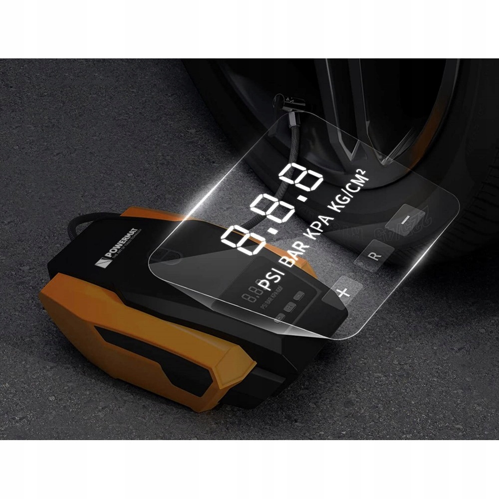 Kompresor BEZOLEJOWY Sprężarka Przenośna 12V LCD