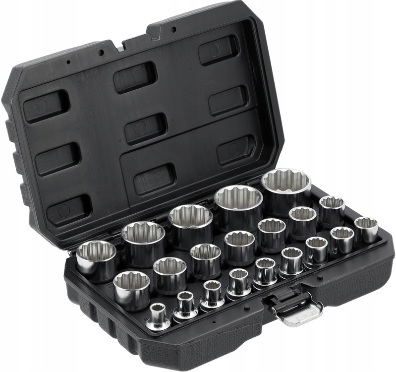 ZESTAW NASADEK KLUCZE 1/2' KRÓTKIE 12 KĄTNE DWUNASTOKĄTNYCH 8-36mm YT-12630