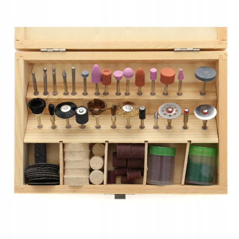 AKCESORIA DO MINI SZIFIERKI ZESTAW 100 EL. W DREWNIANEJ WALIZCE KD10265