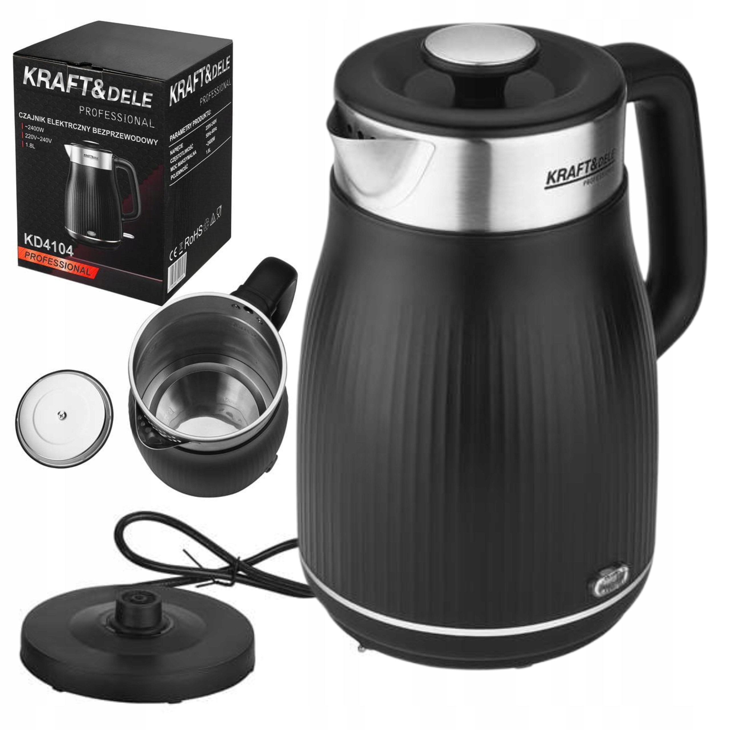 KRAFT&DELE CZAJNIK ELEKTRYCZNY 1,8L 2400W SZYBKIE GOTOWANIE WODY KD4104