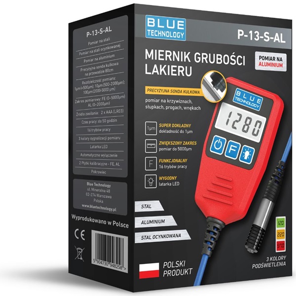 MIERNIK GRUBOŚCI LAKIERU TESTER CZUJNIK P-13-S-AL