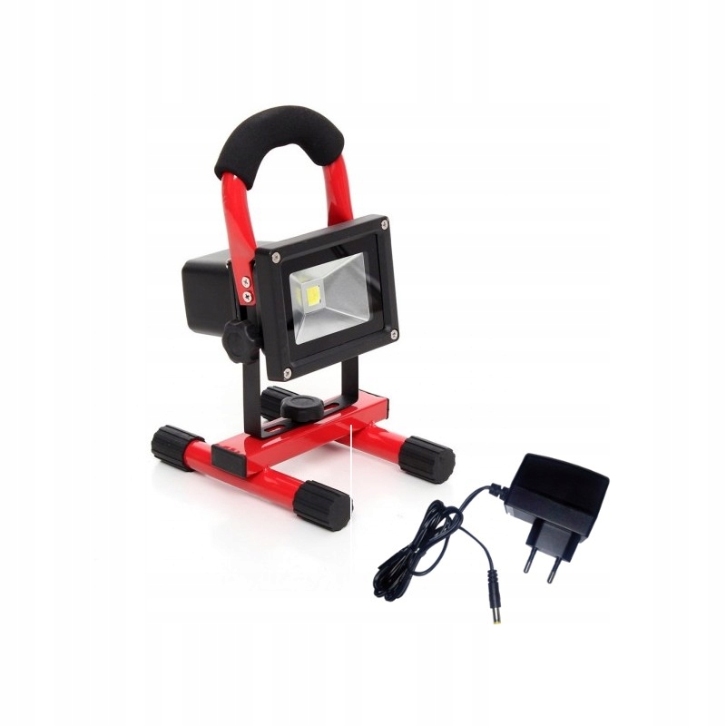 NAŚWIETLACZ HALOGEN LED STOJAK BUDOWLANY 20W LAMPA CIEPŁA AKUMULATOROWA