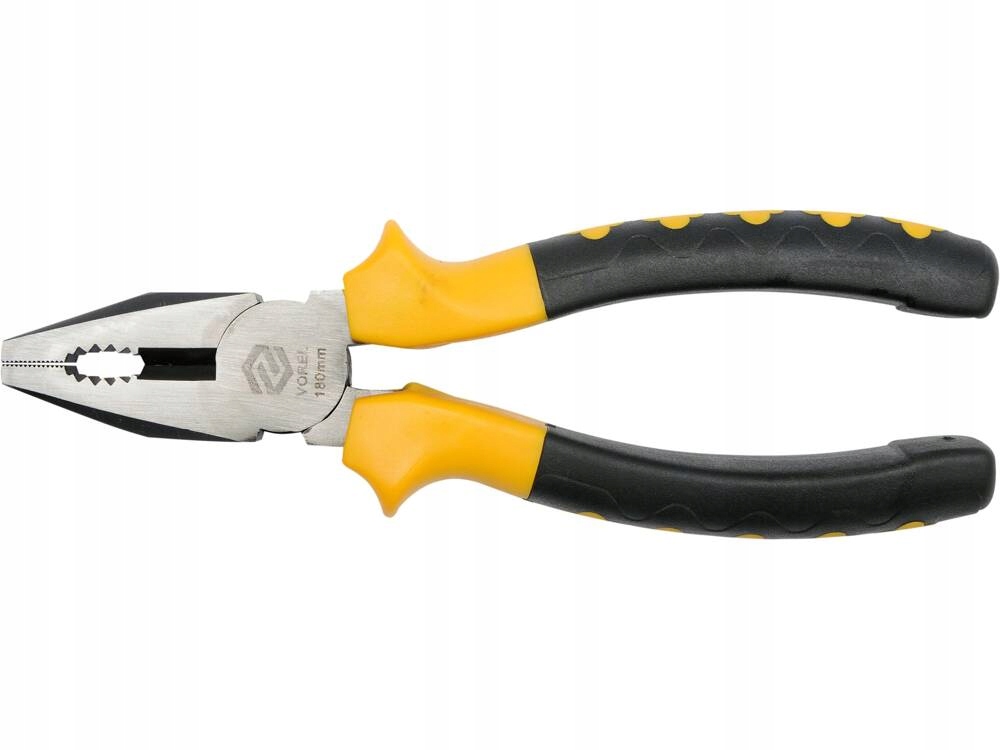 VOREL SZCZYPCE UNIWERSALNE ZĄBKOWANE SZCZĘKI 180 MM KOLOR ŻÓŁTY 40042