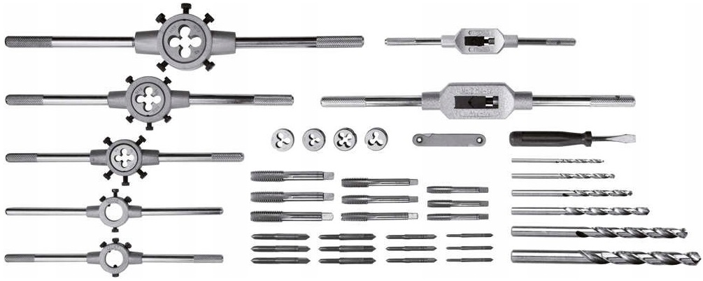 YATO ZESTAW GWINTOWNIKÓW I NARZYNEK M3-M12 KALIBROWNIKI 44 CZĘŚCI YT-2978