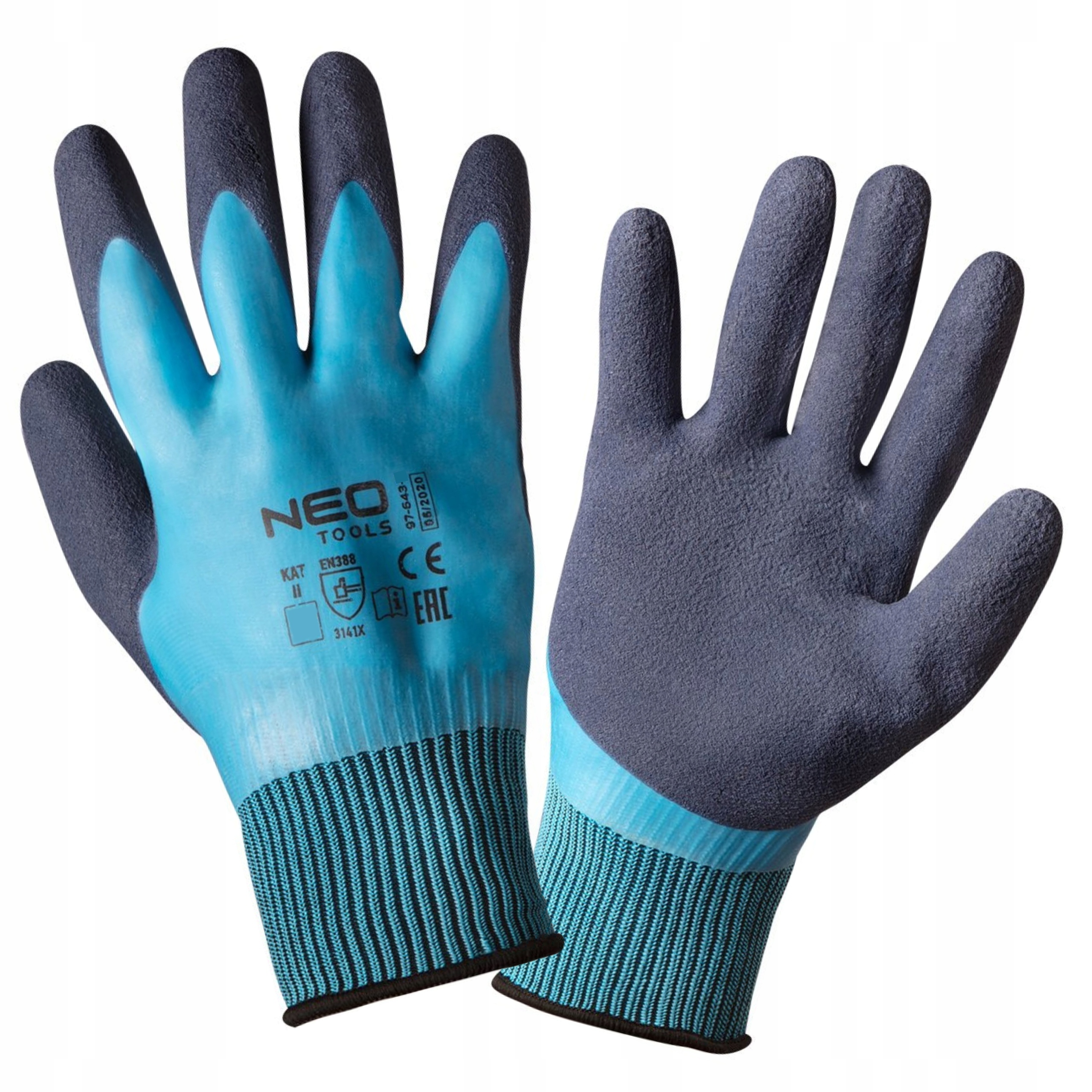NEO RĘKAWICE ROBOCZE POLIESTER POKRYTY LATEKSEM 2 WARSTWY 3141X 97-643 R 10